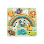 Με το ξύλινο παζλ ισορροπίας 2 σε 1 με ζώα, η διασκέδαση συμβαδίζει με τη μάθηση.