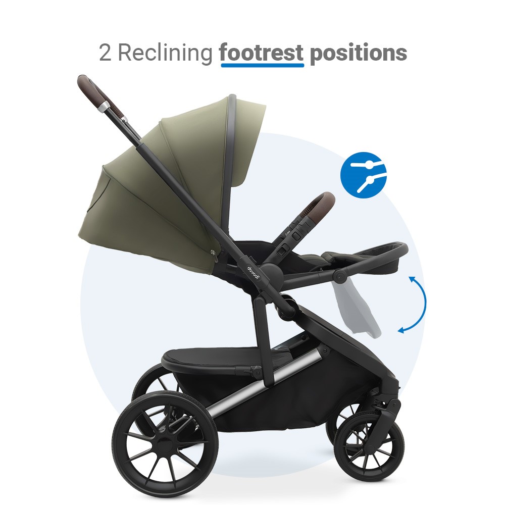 Η φωτογραφία δείχνει Dovadi Fly 3 σε 1 Forest Green – Στυλ, άνεση & πρακτικότητα σε κάθε βόλταΓιατί να το επιλέξετεΤο πολυκαρότσι Dovadi Fly 2 σε 1 σε κομψό χρώμα Forest Green είναι η ιδανική επιλογή για γονείς που αναζητούν μοντέρνο design, πρακτικές λύσεις και απόλυτη ασφάλεια.