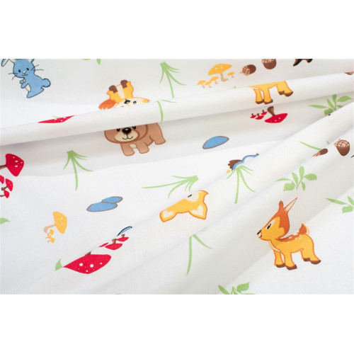 Πάνα Χασέ bebe Forest Animals 570 80X80 White-Sky Blue 100% Cotton 31111328049