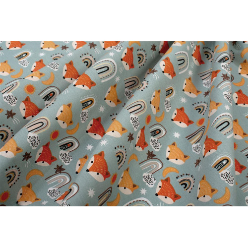 Πάνα Χασέ bebe Fox 528 80X80 Pale Cyan 100% Cotton 31111328057