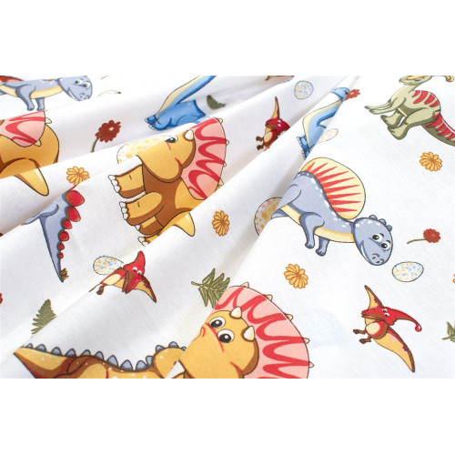 Πάνα Χασέ bebe Dinosaur 519 80X80 White-Blue 100% Cotton 31111328060