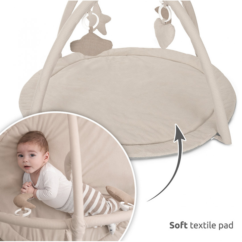 LORELLI ΧΑΛΑΚΙ ΔΡΑΣΤΗΡΙΟΤΗΤΩΝ MOMENTS Διάμετρος: 83cmΑψίδα με παιχνίδια Υφασμάτινα παιχνίδια με ήχο και κουδούνισμαΜαλακό υφασμάτινο μαξιλαράκιΚατάλληλο για 0+ μηνών