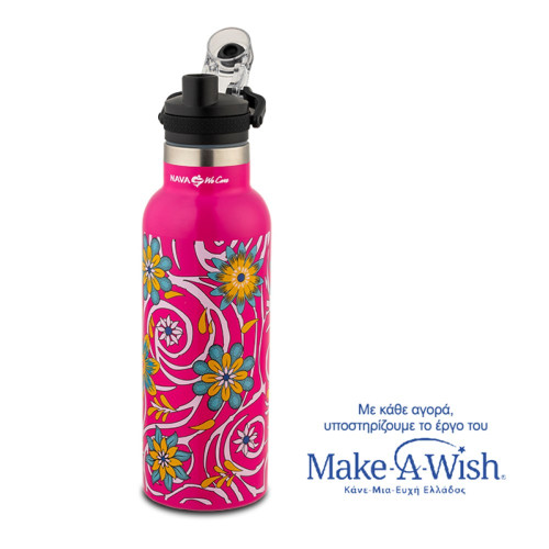 NAVA Θερμός μπουκάλι ανοξείδωτο "We Care", magenta 500ml 10-016-020