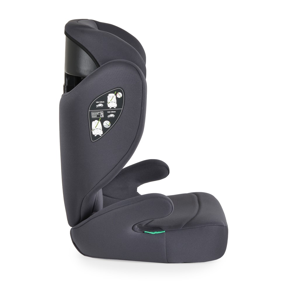 Η φωτογραφία δείχνει Το παιδικό κάθισμα αυτοκινήτου Race της Moni έχει σχεδιαστεί για παιδιά με ύψος μεταξύ 100 και 150 cm και έχει αναπτυχθεί σύμφωνα με το τελευταίο πρότυπο ασφαλείας R129/i-Size.