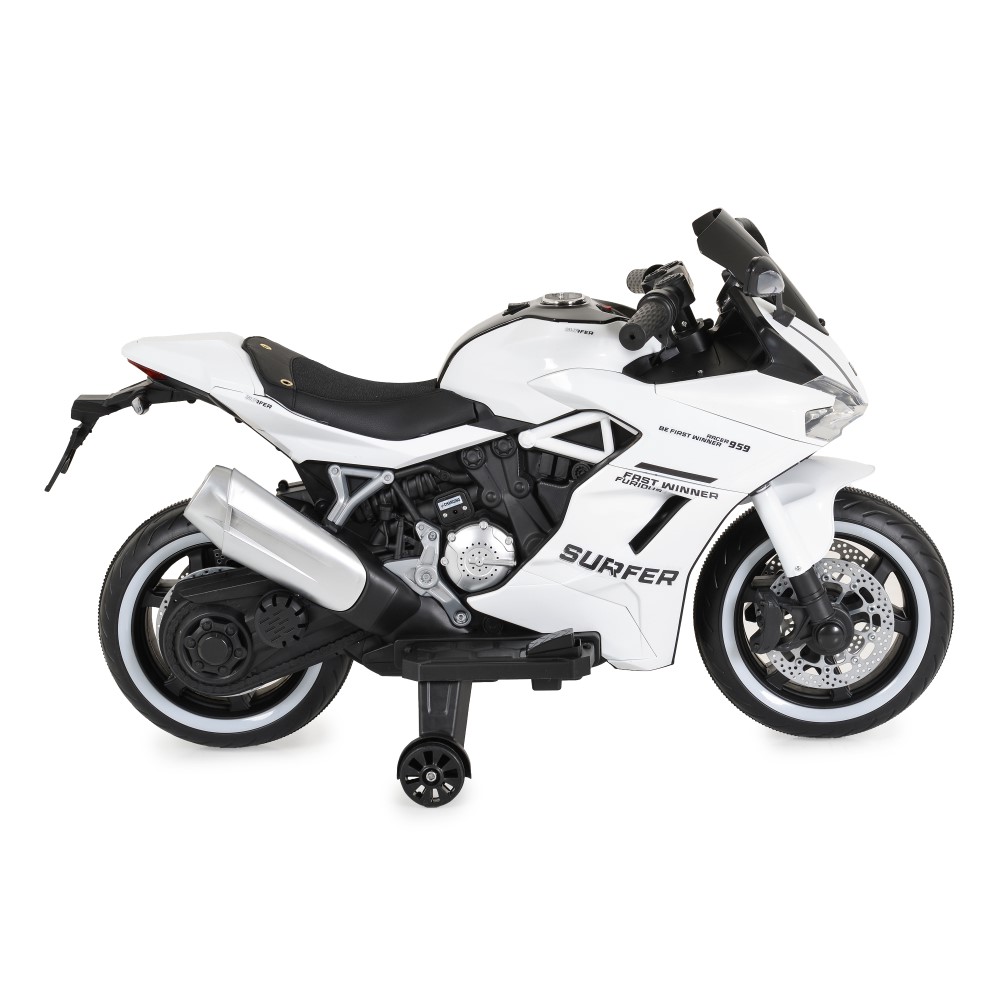 Η φωτογραφία δείχνει Moni, Παιδική Ηλεκτρική Μοτοσικλέτα Surfer για Παιδιά – Για Μικρούς που Αναζητούν την Περιπέτεια!Χαρίστε στο παιδί σας τον ενθουσιασμό της ελευθερίας και του ενθουσιασμού με την Surfer – μια κομψή, ισχυρή και απόλυτα ασφαλή ηλεκτρική μοτοσικλέτα, ειδικά σχεδιασμένη για παιδιά ηλ