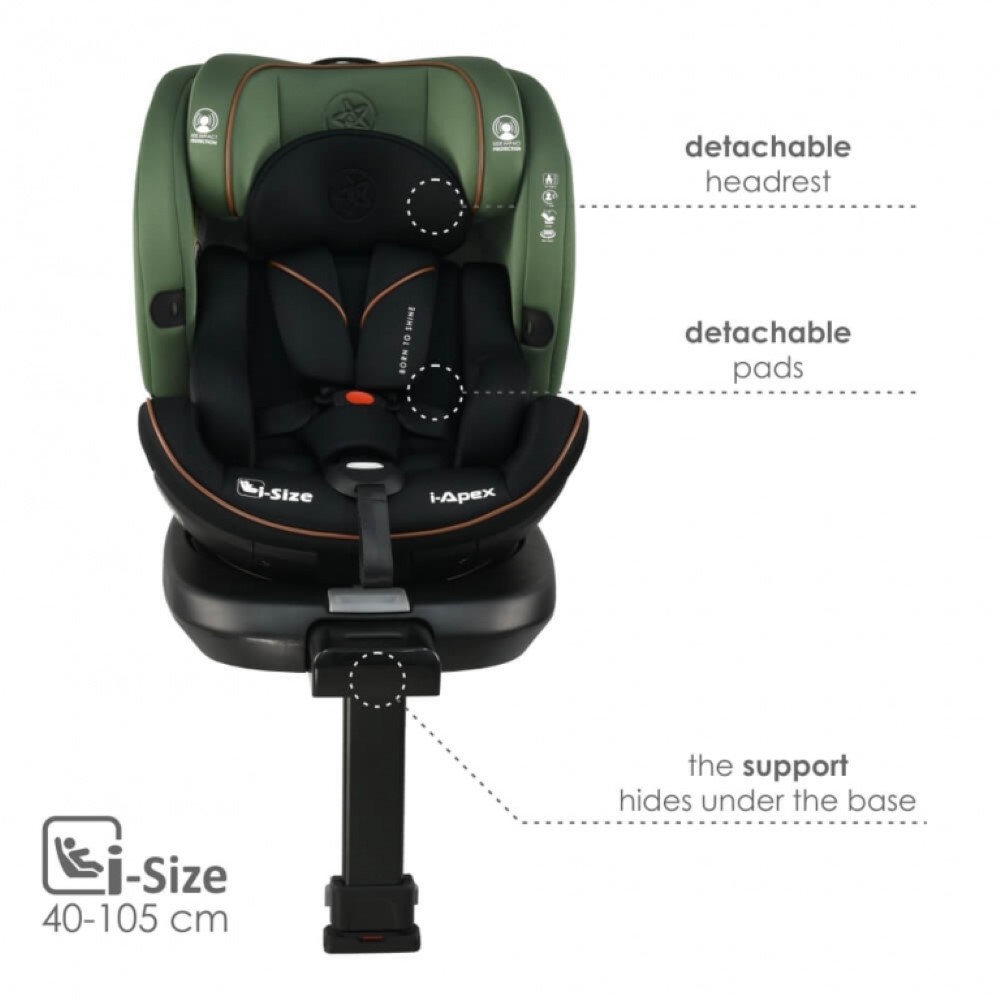 Η φωτογραφία δείχνει Το κάθισμα αυτοκινήτου i–Apex είναι ένα νέο κάθισμα της Bebe Stars, το οποίο ήρθε για να δώσει λύση σε κάθε σας διαδρομή με το μωράκι και το αυτοκίνητό σας σε καθημερινή βάση!Το i–Apex&nbsp; είναι σχεδιασμένο για παιδιά 40 έως 150 cm ύψους, διαθέτοντας επαρκή χώρο και προσφέροντ