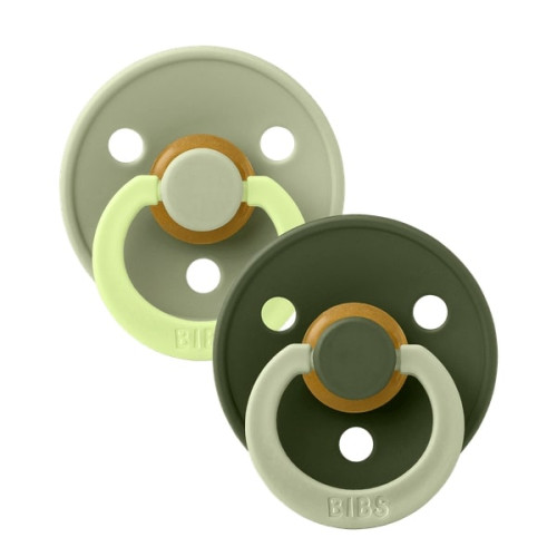 BIBS ΣΕΤ ΠΙΠΙΛΕΣ 2ΤΜΧ – COLOUR – FUSION SAGE/HUNTER GREEN – ΣΤΡΟΓΓΥΛΗ No2