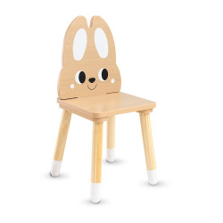 MONI TOYS ΞΥΛΙΝΟ ΣΕΤ ΤΡΑΠΕΖΙ ΜΕ 2 ΚΑΡΕΚΛΕΣ CUTE BUNNY 3801005602018