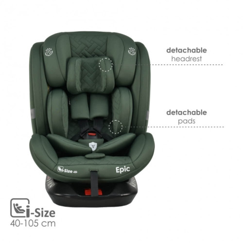 BEBE STARS ΚΑΘIΣΜΑ ΑΥΤOKINHΤΟΥ EPIC ISOFIX I-SIZE 360° FOREST GREEN 921-176
