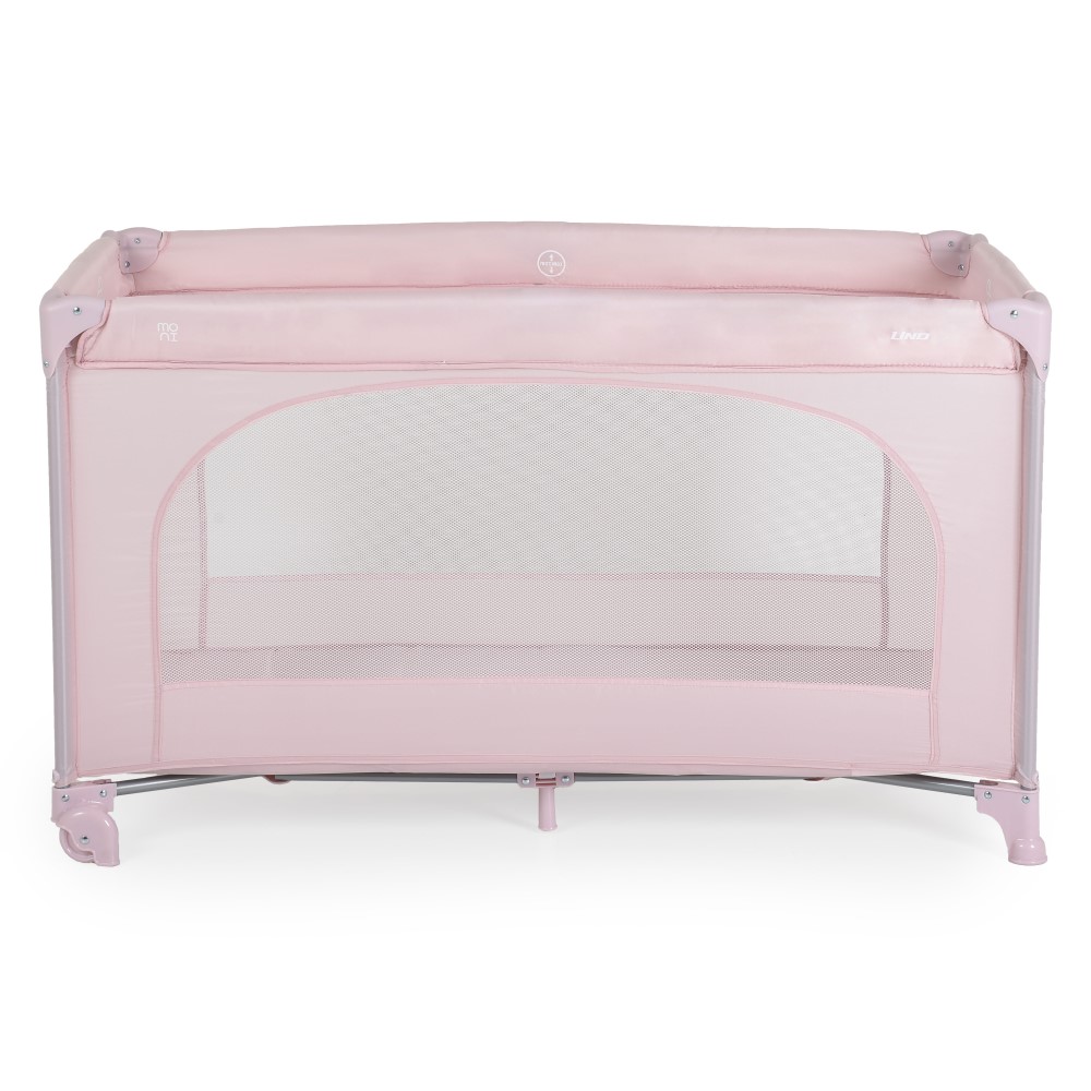 Η φωτογραφία δείχνει Η πτυσσόμενη κούνια Uno της Moni συνδυάζει κομψό σχεδιασμό και λειτουργικότητα για να παρέχει ένα ασφαλές και άνετο περιβάλλον για ύπνο και παιχνίδι – τόσο στο σπίτι όσο και κατά τη διάρκεια ταξιδιού.