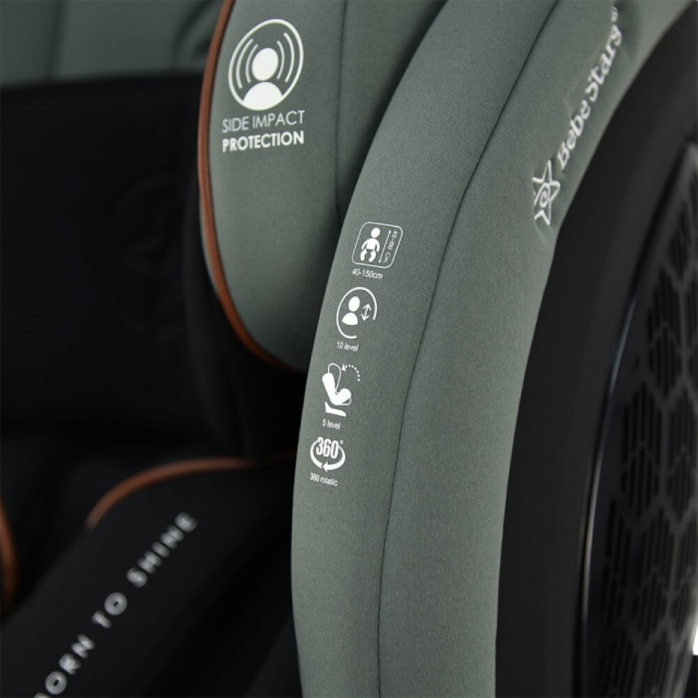 Η φωτογραφία δείχνει Το κάθισμα αυτοκινήτου i–Revo είναι ένα νέο κάθισμα της Bebe Stars, το οποίο ήρθε για να δώσει λύση σε κάθε σας διαδρομή με το μωράκι και το αυτοκίνητό σας σε καθημερινή βάση!Το i–Revo είναι σχεδιασμένο για παιδιά 40 έως 150 cm ύψους, διαθέτοντας επαρκή χώρο και προσφέροντας άνε