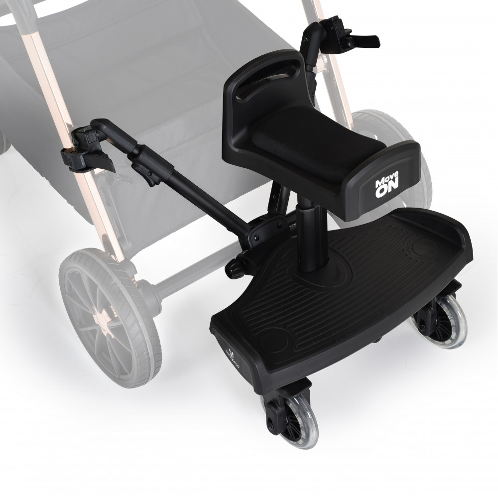 Τρέιλερ καροτσιού με κάθισμα για το δεύτερο παιδί εύκολα προσαρμόσιμο σχεδόν σε όλους τους τύπους καροτσιών.