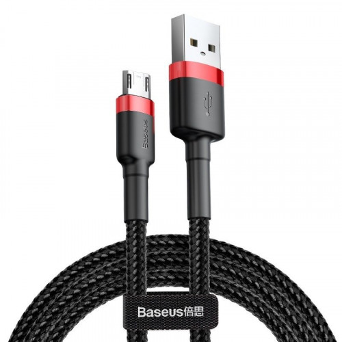 Baseus Cafule Braided USB 2.0 to micro USB Cable Μαύρο/Κόκκινο 2m (CAMKLF-C91)