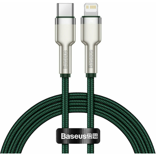 Baseus Cafule Metal Braided USB-C to Lightning Cable 20W Πράσινο 1m (CATLJK-A06)