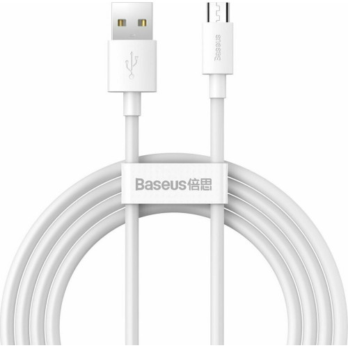 Baseus Simple Wisdom Regular USB 2.0 to micro USB Cable Λευκό 1.5m (TZCAMZJ-02)