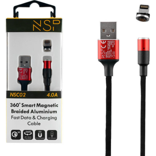 Vipfan NSP Braided USB to Lightning Cable Κόκκινο 1.2m