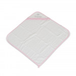 Η φωτογραφία δείχνει Μαλακή και απαλή πετσέτα μωρού από 100% βαμβάκι, διαστάσεων 75x75 cm.