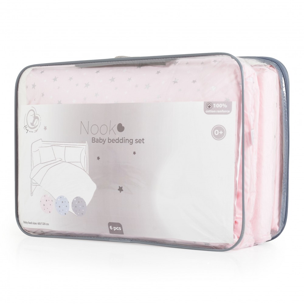 Μαλακό και απαλό σετ βρεφικού κρεβατιού 6 τεμαχίων από 100% βαμβάκι ranforse υψηλής ποιότητας.