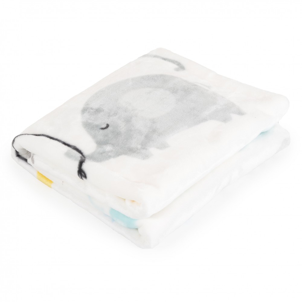 Αφράτη και ζεστή βρεφική κουβέρτα φλις, διαστάσεων 110 x 140 cm, κατασκευασμένη από 100% πολυεστέρα.