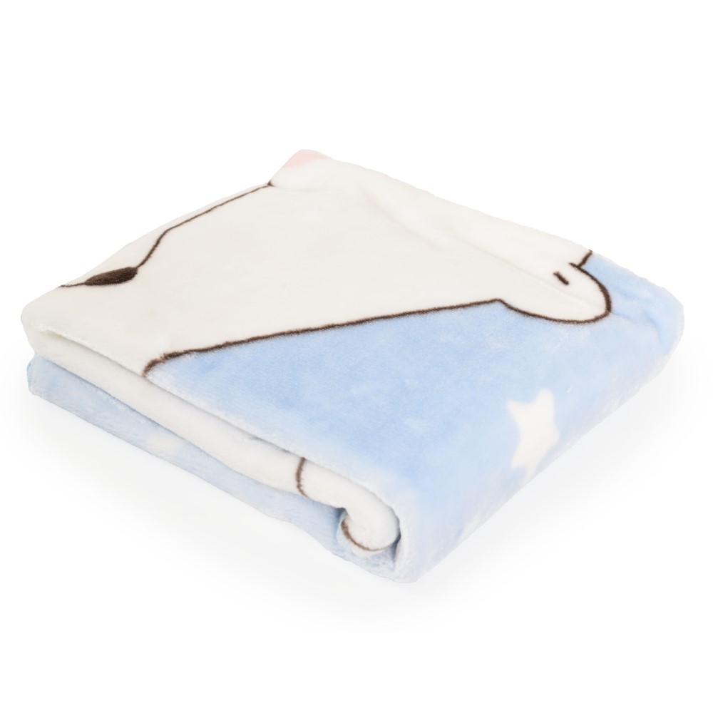 Αφράτη και ζεστή βρεφική κουβέρτα, διαστάσεων 80 x 110 cm, κατασκευασμένη από 100% πολυεστέρα.