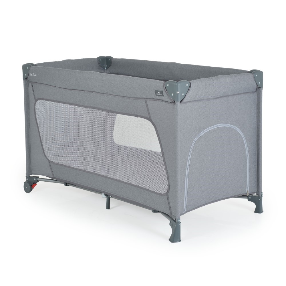 Η φωτογραφία δείχνει Το πτυσσόμενο παρκοκρέβατο One touch ξεχωρίζει με την εξαιρετικά εύκολη και γρήγορη μέθοδο αναδίπλωσης με το ένα χέρι.