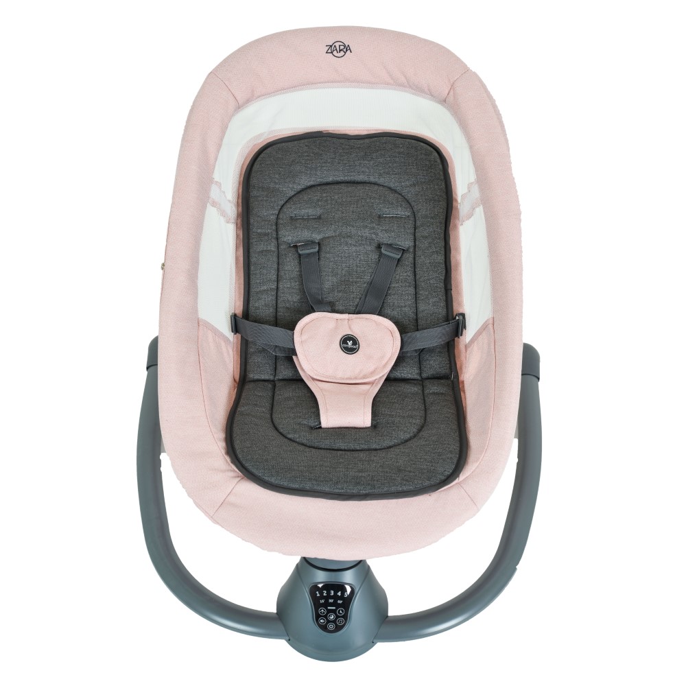 Ηλεκτρικό ριλάξ Zara της εταιρείας CangarooΤο ριλάξ Zara έχει 5 επίπεδα ταχύτητας με 3 επιλογές χρονοδιακόπτη και ανιχνευτή κίνησης.