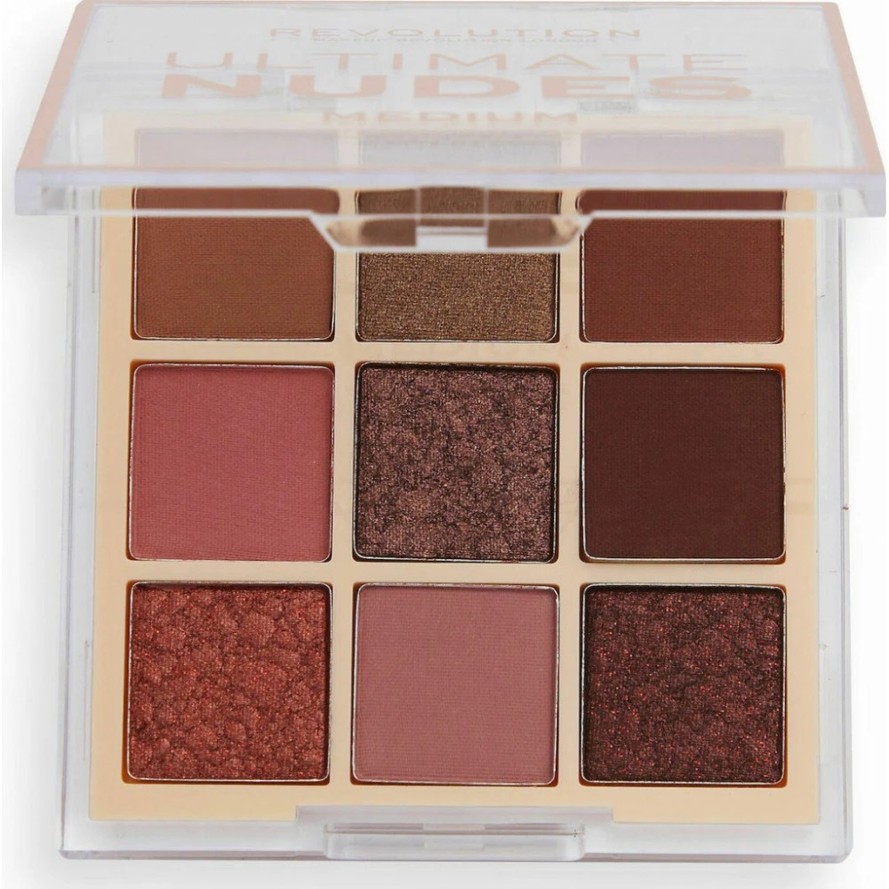 Η παλέτα Beauty Ultimate Nudes Medium περιέχει 9 ουδέτερες αποχρώσεις σκιών σε απαλούς τόνους για τέλειο μακιγιάζ.