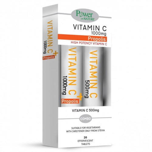 Power Of Nature Vitamin C 1000mg Propolis 20 αναβράζοντα δισκία & Vitamin C 500mg 5200321015225