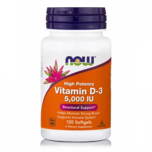 NOW VITAMIN D3 5.000 IU 120 Μαλακές Κάψουλες 733739003720