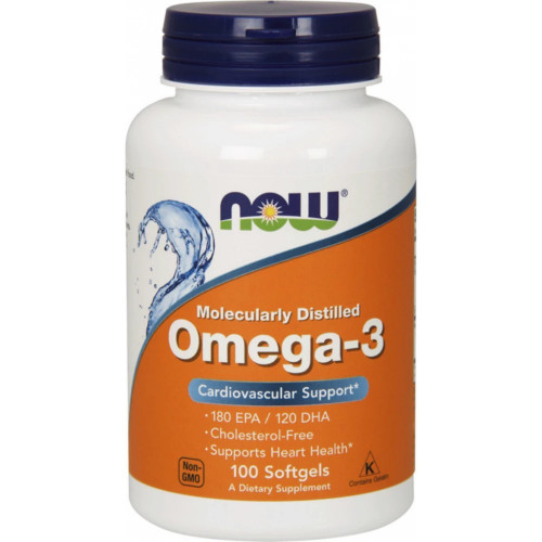 NOW OMEGA-3 MOLECULARLY DISTILLED 100 Μαλακές Κάψουλες 733739016508