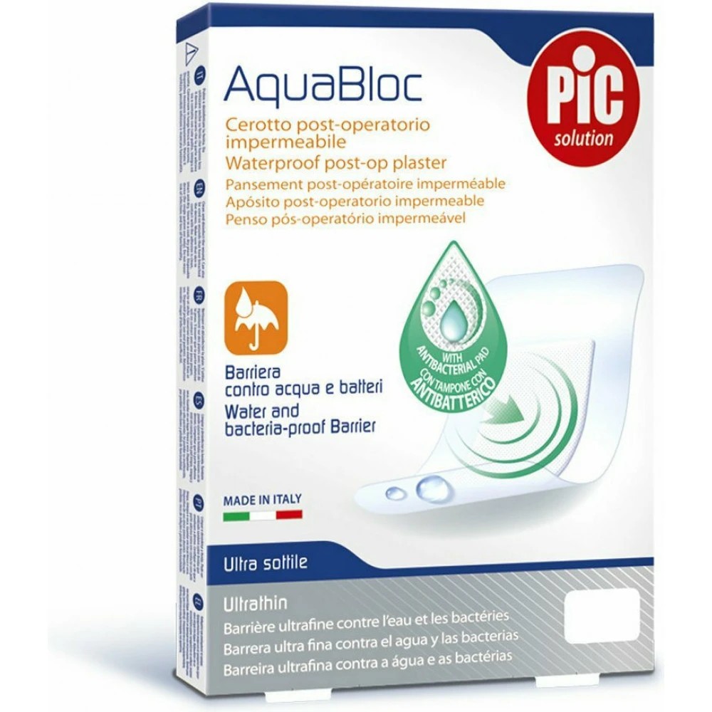 Pic Solution Solution AquaBloc Waterproof Post-op Plaster Ultrathin Αδιάβροχο Αυτοκόλλητο Μετεγχειρητικό Επίθεμα με Αντιβακτηριακό Μαξιλαράκι 12x10cm 5τμχΑδιάβροχο Αυτοκόλλητο Μετεγχειρητικό Επίθεμα με Ειδικό Αντιβακτηριακό Μαξιλαράκι&nbsp; Αόρατο και τόσο λεπτό, που δεν το νιώθεις.