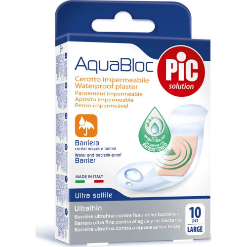 Pic Solution Aqua Bloc Antibacterial 25 x 72 mm 10 τμχ 8058090003953