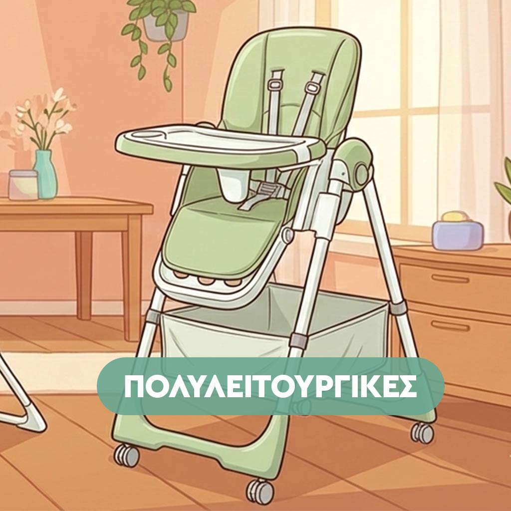 Πολυλειτουργική καρέκλα φαγητού 3 σε 1 με ρυθμιζόμενη ανάκλιση πλάτης, ύψος και τροχούς με φρένο για εύκολη μετακίνηση.