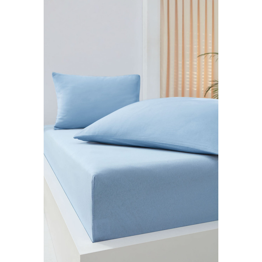 Μονόχρωμο σεντόνι με λάστιχο ζέρσεϊ.