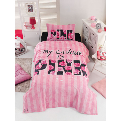 Σετ πάπλωμα μονό Pink Art 6113  160x240  Ροζ   Beauty Home