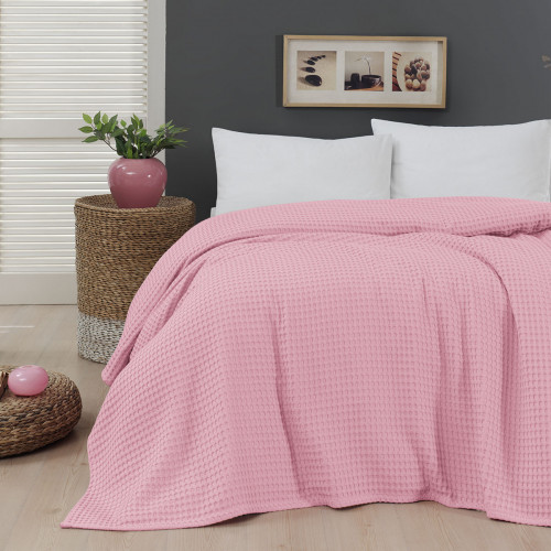 Πικέ υπέρδιπλη waffle Art 1990 Pink  230x240 Ροζ   Beauty Home