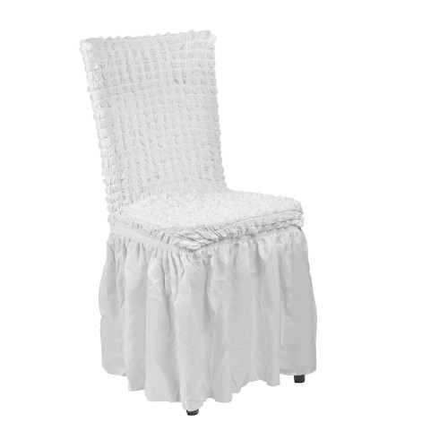 Ελαστιό κάλυμμα καρέκλας σετ 6τμχ Art 8534 Λευκό   Beauty Home