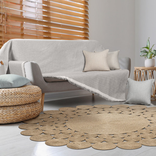 Ύφασμα από ριχτάρι Φ180 Art 8592 Γκρι Beauty Home