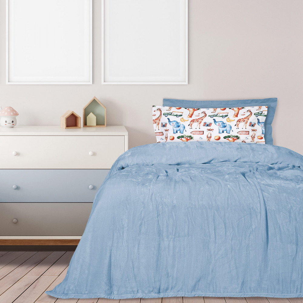 Κουβέρτα Velour μονόχρωμη σε διάσταση 160X220εκ.