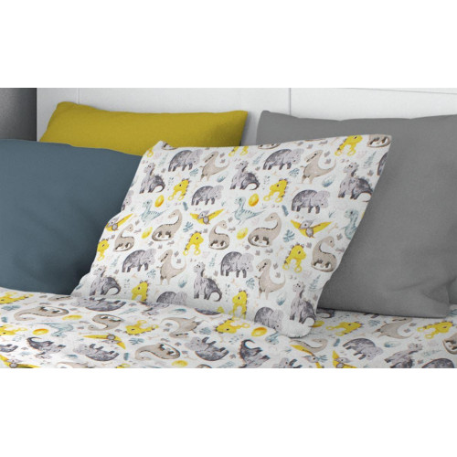 ΜΑΞΙΛΑΡΟΘΗΚΗ ΕΜΠΡΙΜΕ kids Dinosaur 516 50X70 Grey 100% Cotton