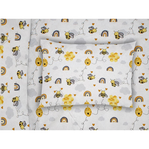 ΜΑΞΙΛΑΡΟΘΗΚΗ ΕΜΠΡΙΜΕ kids Honey Bee 545 50X70 White-Yellow 100% Cotton