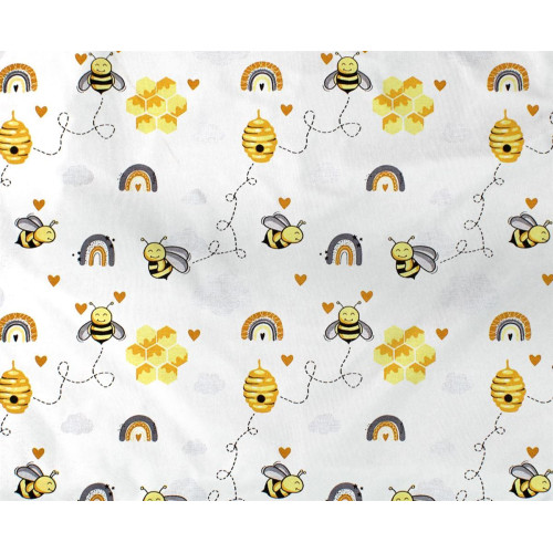 ΠΑΝΑ ΧΑΣΕ bebe Honey Bee 545 80X80 White-Yellow 100% Cotton