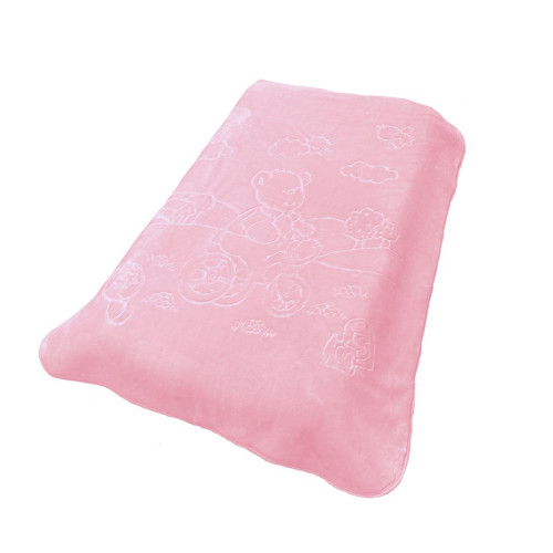 ΚΟΥΒΕΡΤΑ ΒΕΛΟΥΤΕ ΑΝΑΓΛΥΦΗ ΠΟΛΥΤΕΛΕΙΑΣ bebe Bicycle Bear 17 110X140 Baby Pink 100% Polyester