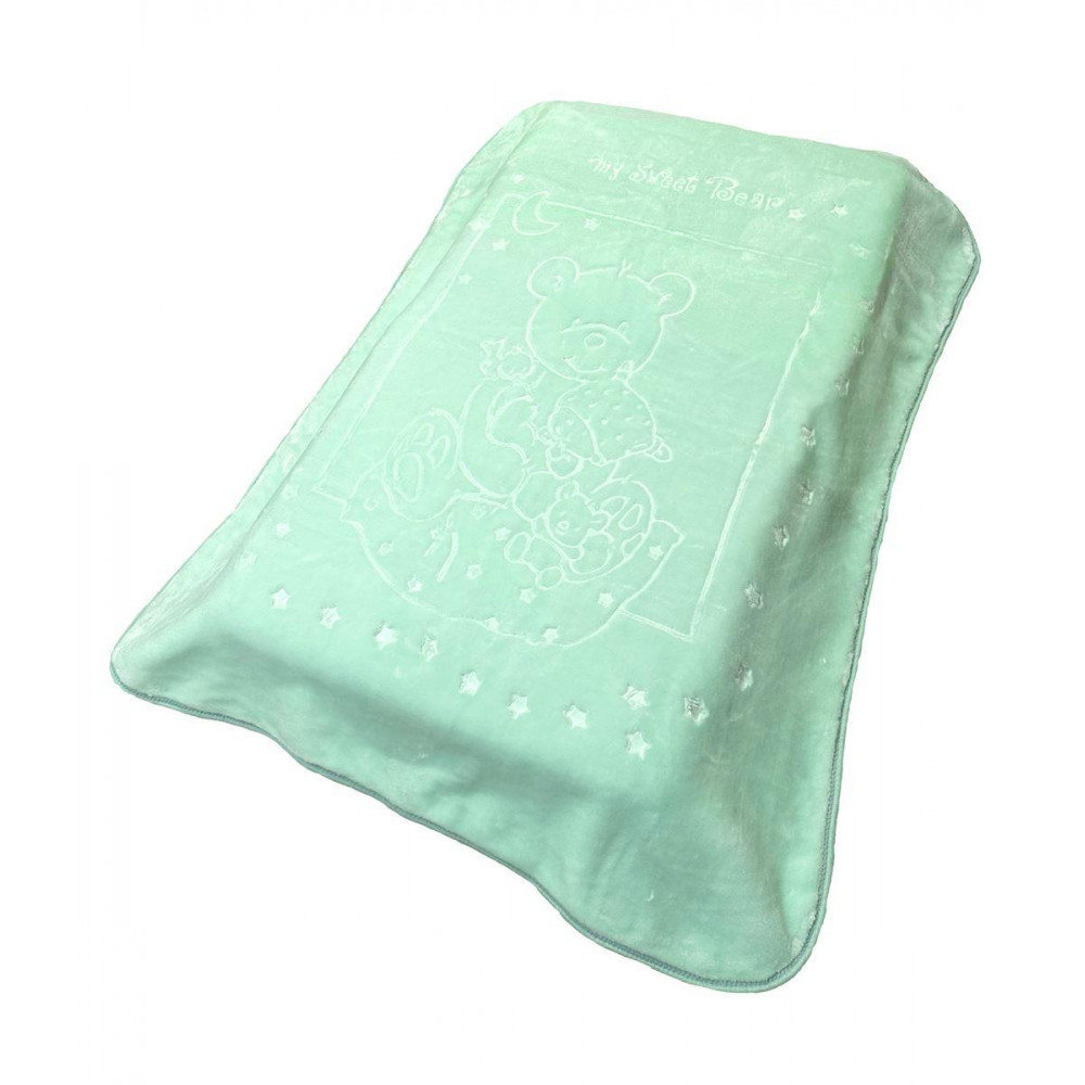 Η φωτογραφία δείχνει Ανάγλυφη βρεφική κουβέρτα βελουτέ, απαλή και ζεστή με γούνινη υφή και ανεξίτηλα χαρούμενα χρώματα διαστάσεων 110X140 cm, με βάρος 1.