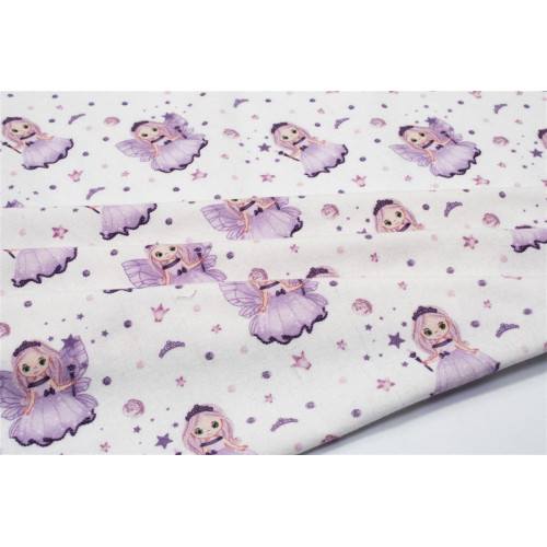 ΠΑΝΑ ΦΑΝΕΛΑ bebe Fairy 86 80X80 White-Lilac 100% Cotton Flannel