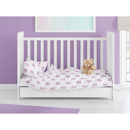 ΠΑΠΛΩΜΑΤΟΘΗΚΗ ΕΜΠΡΙΜΕ bebe Fairy 86 120X160 White-Lilac 100% Cotton Flannel