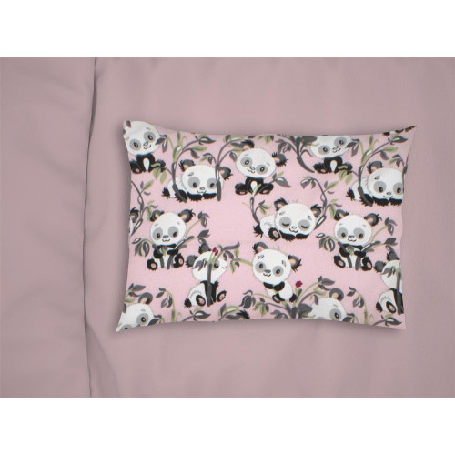 ΜΑΞΙΛΑΡΟΘΗΚΗ ΕΜΠΡΙΜΕ bebe Panda Bear 97 35X45 Pink 100% Cotton Flannel