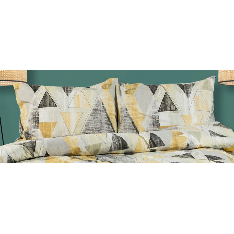 ΜΑΞΙΛΑΡΟΘΗΚΗ ΕΜΠΡΙΜΕ Geometrical 333 50X70 Beige 100% Cotton Flannel