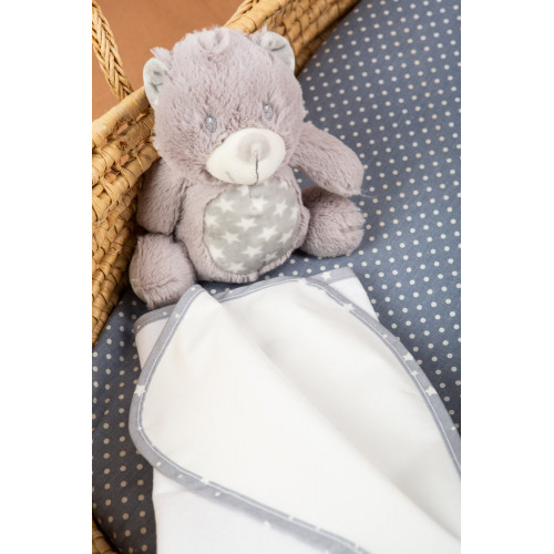 DIMcol ΣΕΛΤΕΔΑΚΙ ΑΔΙΑΒΡΟΧΟ ΒΡΕΦ Cotton 100% 67Χ90  124 ΛΕΥΚΟ/ΓΚΡΙ 1211214800012418