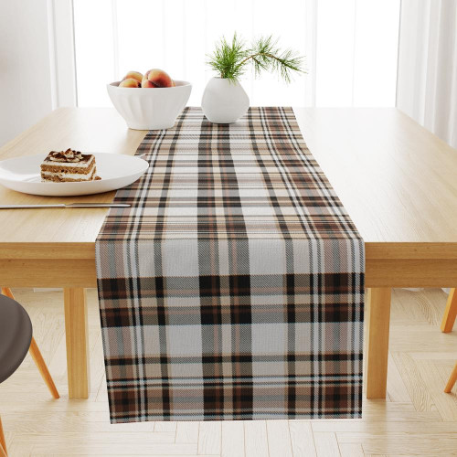 DIMcol ΤΡΑΒΕΡΣΑ ΑΛΕΚΙΑΣΤΗ ΕΝΗΛ Cott/Pol 70/30 40X180 Tartan 491 Beige